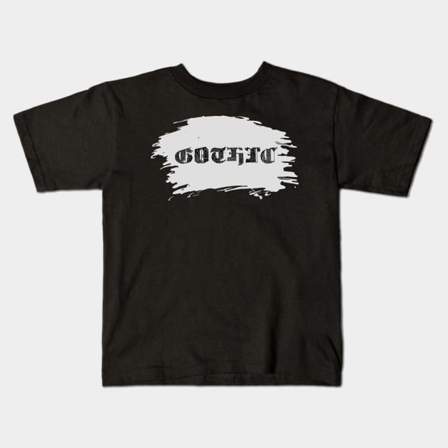 Gothic text typography Kids T-Shirt by IrvinGoth Garden